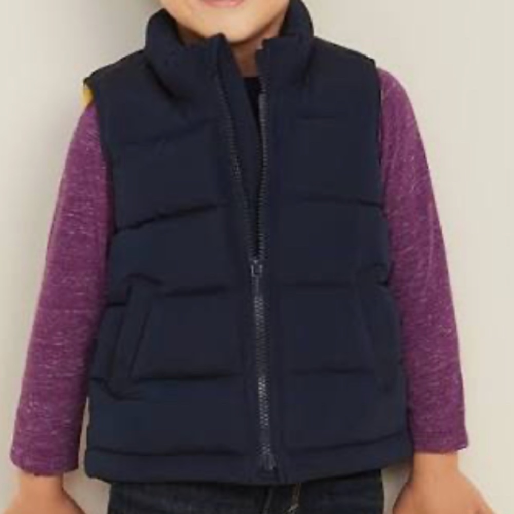 Old Navy Frost Free Boys Puffer Vest - 4t Navy Blue